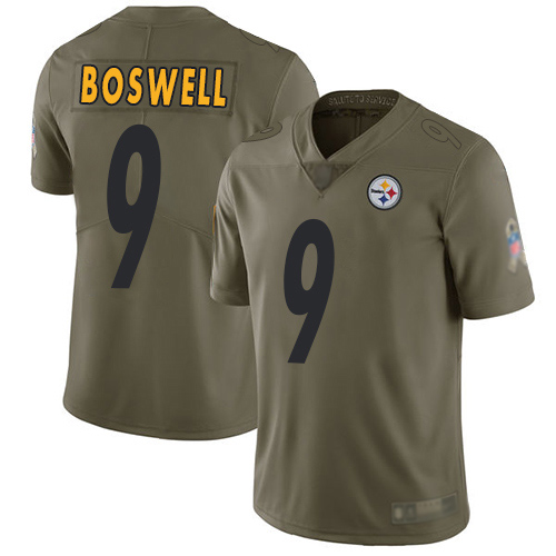Men Pittsburgh Steelers Football #9 Limited Olive Chris Boswell 2017 Salute to Service Nike NFL Jersey